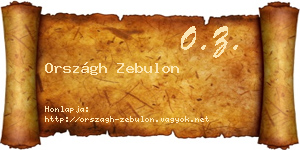 Országh Zebulon névjegykártya